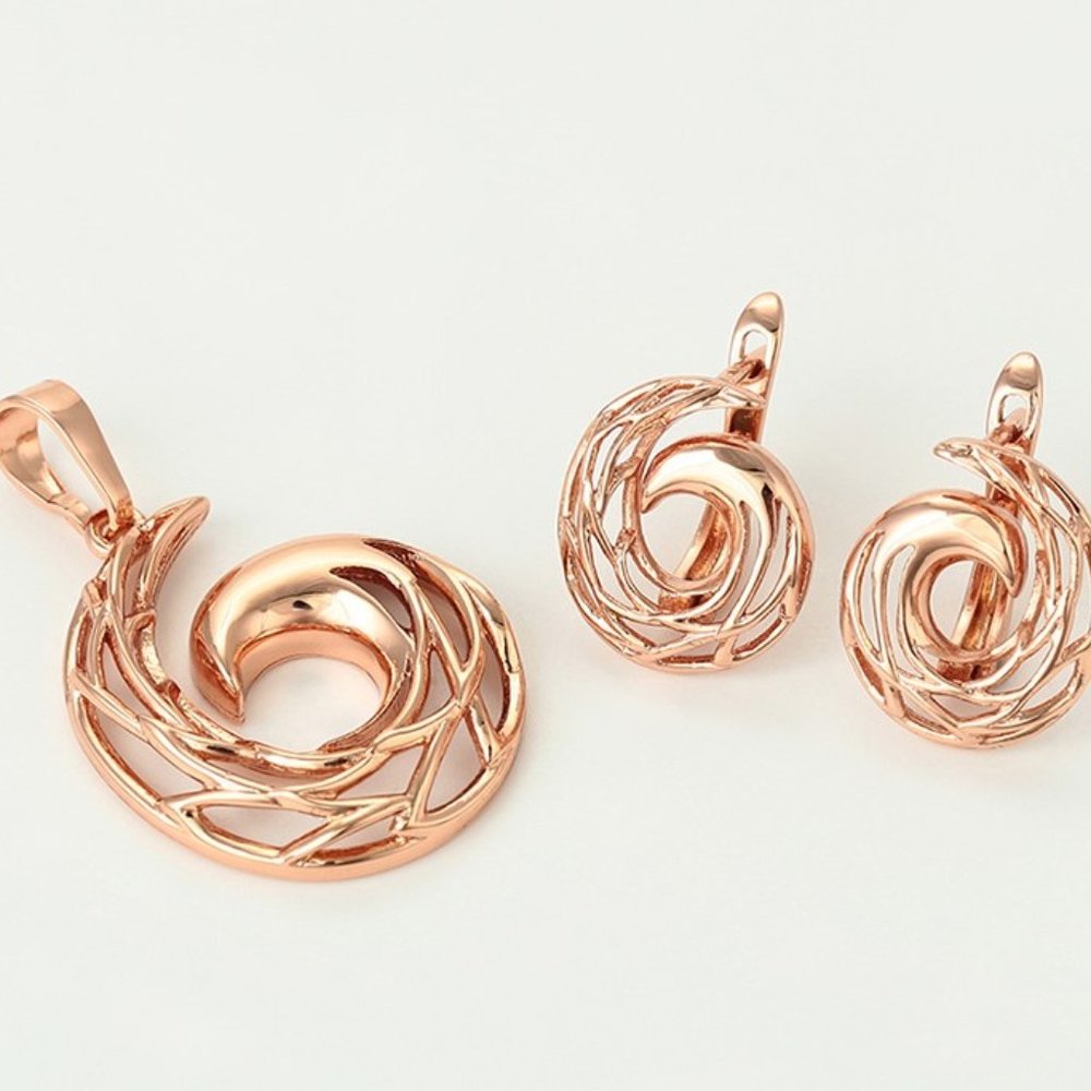 Rose Gold Plated Spring Bloom Necklace Set